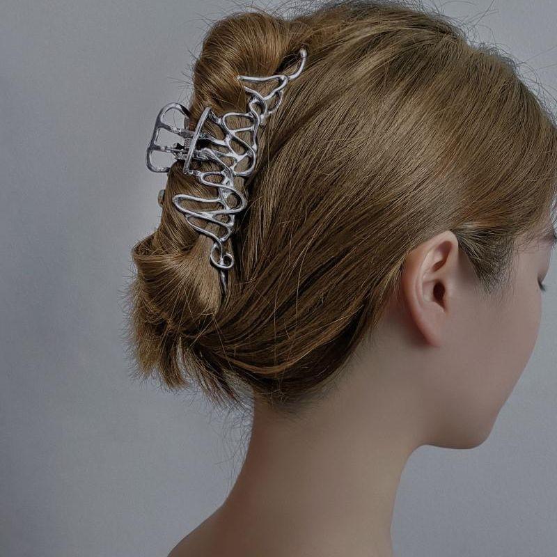 Ruoshui Woman Novelty Irregular Hairpins Punk Style Metal Silver Hair Claws Barrettes Women Hair Accessories Hair Clips Hairgrip