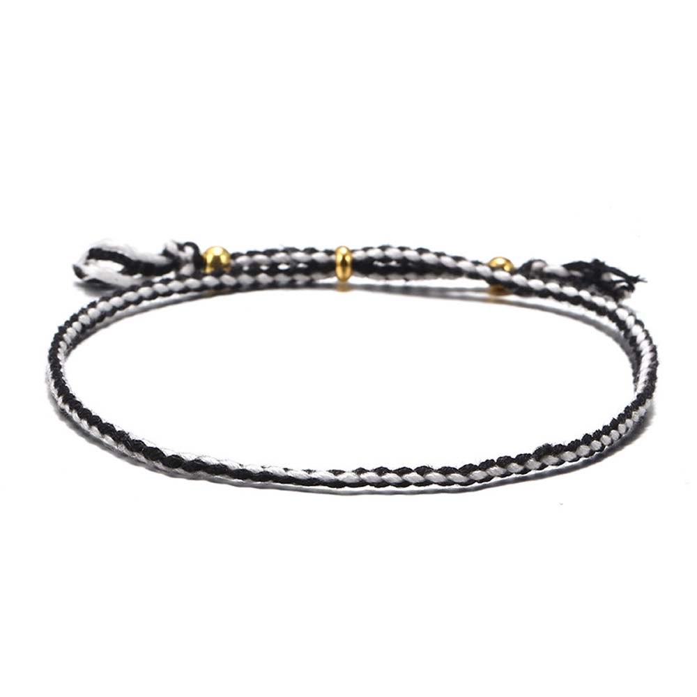 Women Copper Bead Girls Gift Fashion Accessories Polyester Thread Braid Hand Rope Woven Bracelet