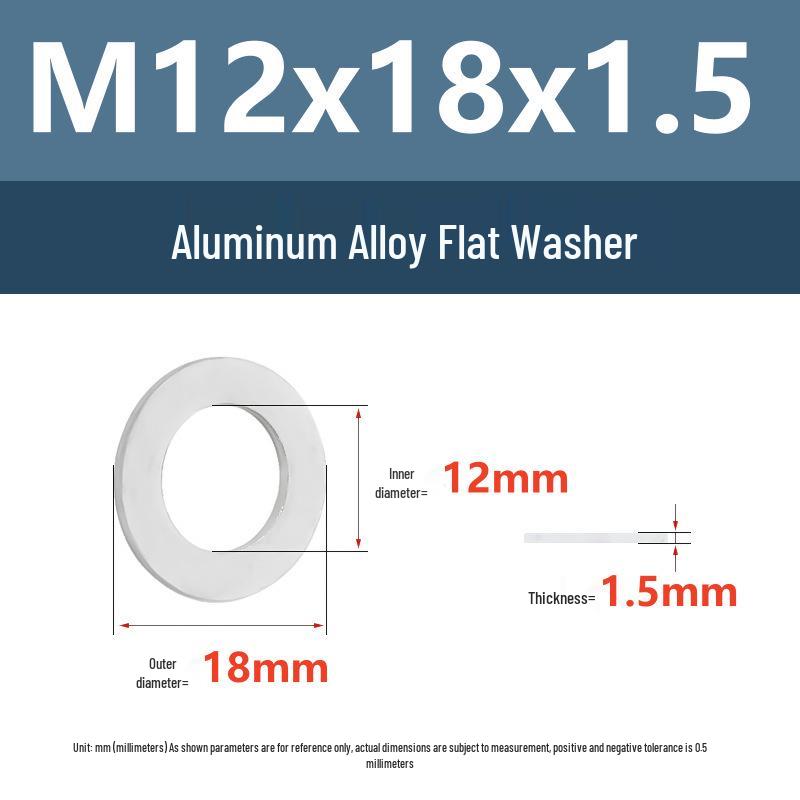 Yigu Aluminum Alloy Flat Washer M6 M8 M10 M12 Metal Screw Hardware