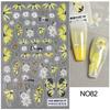 Nail Art Stickers Ins Spring Small White Flower Sunflower Butterfly Tough And Thin Series Adhesive Nail Stickers