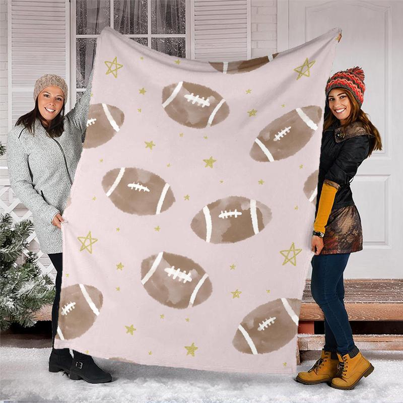 American Football Theme Printed Blanket - Perfect for Couch, Bed, Travel & Outdoor Use | Machine Washable, Cozy & Durable.