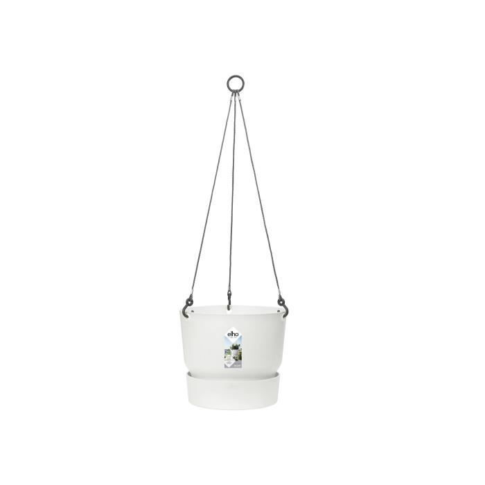 ELHO Pot de fleurs a suspendre Greenville - Ø 23,9 x H 20,3 cm - Extérieur - Blanc