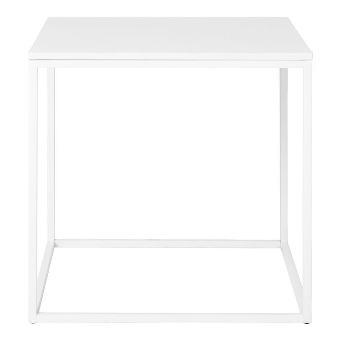 Table basse carrée 45x45 cm en métal blanc - VITEA