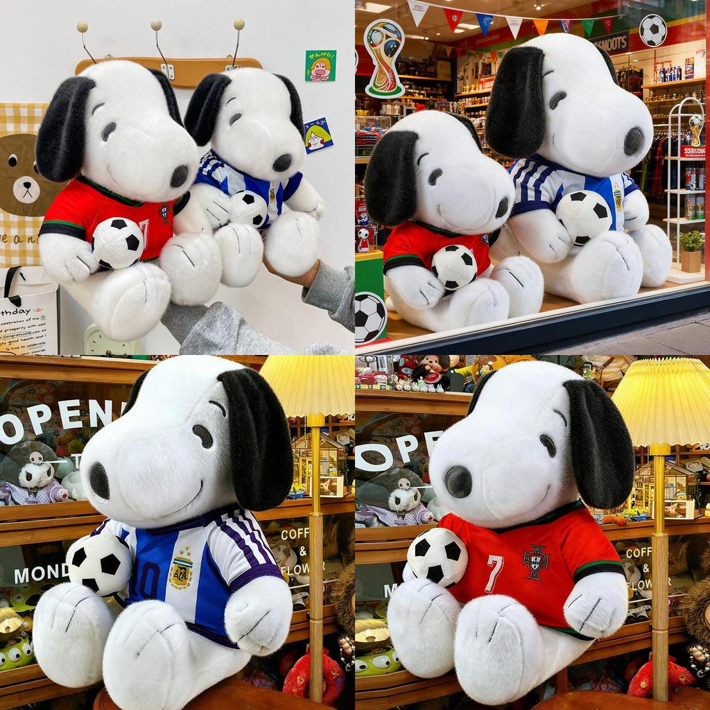 Snoopy Fußball Plüschtier Cartoon Sitzendes Kuscheltier Für Kinder Und Sammler