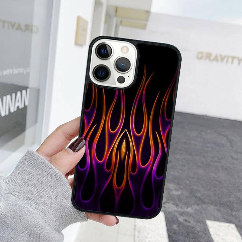 Matte Flames Phone Case For iPhone 17 Air 15 16 Cover  11 13 14 Pro Max 12 Plus Max Fundas