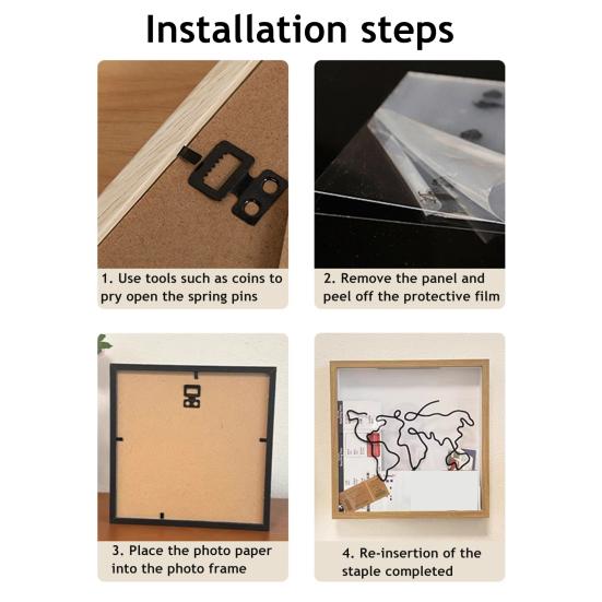 Travel Adventure Archive Shadow Box Square Ticket Stub Stamp Letter Photo Keepsake Storage Box with Slot Home Office Desktop Decoration