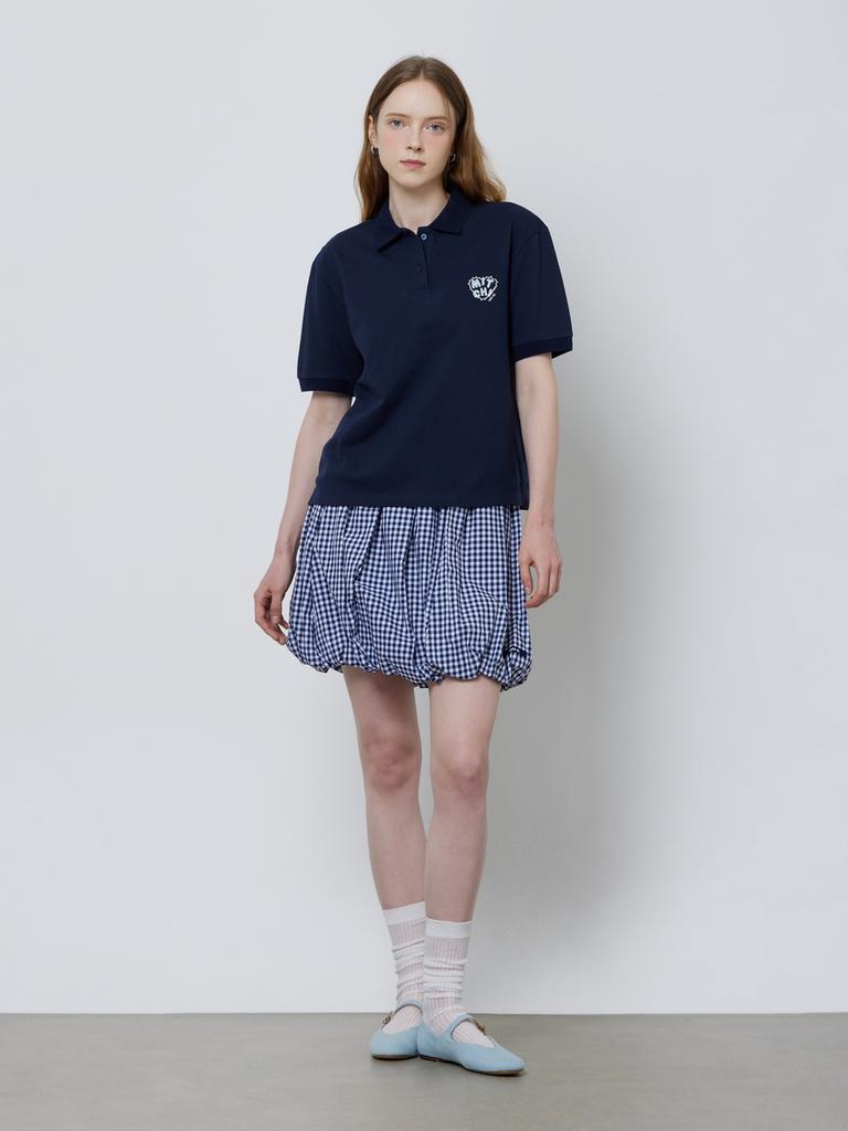 Luvm Balloon Mini Skirt_Checked Fabric