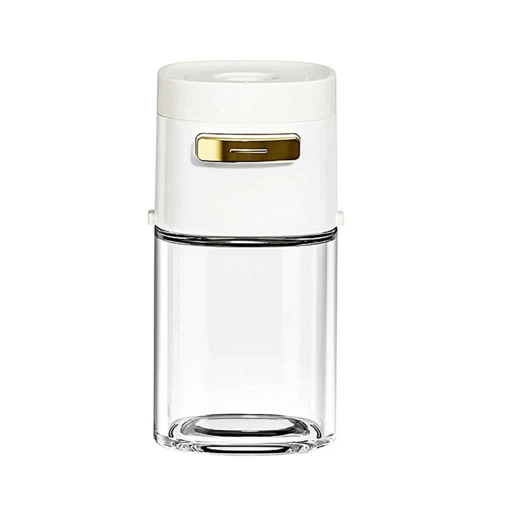 Salt and Sugar Push Button Dispenser with Lid Accurate Pouring Freshness Preservation for Different Seasonings