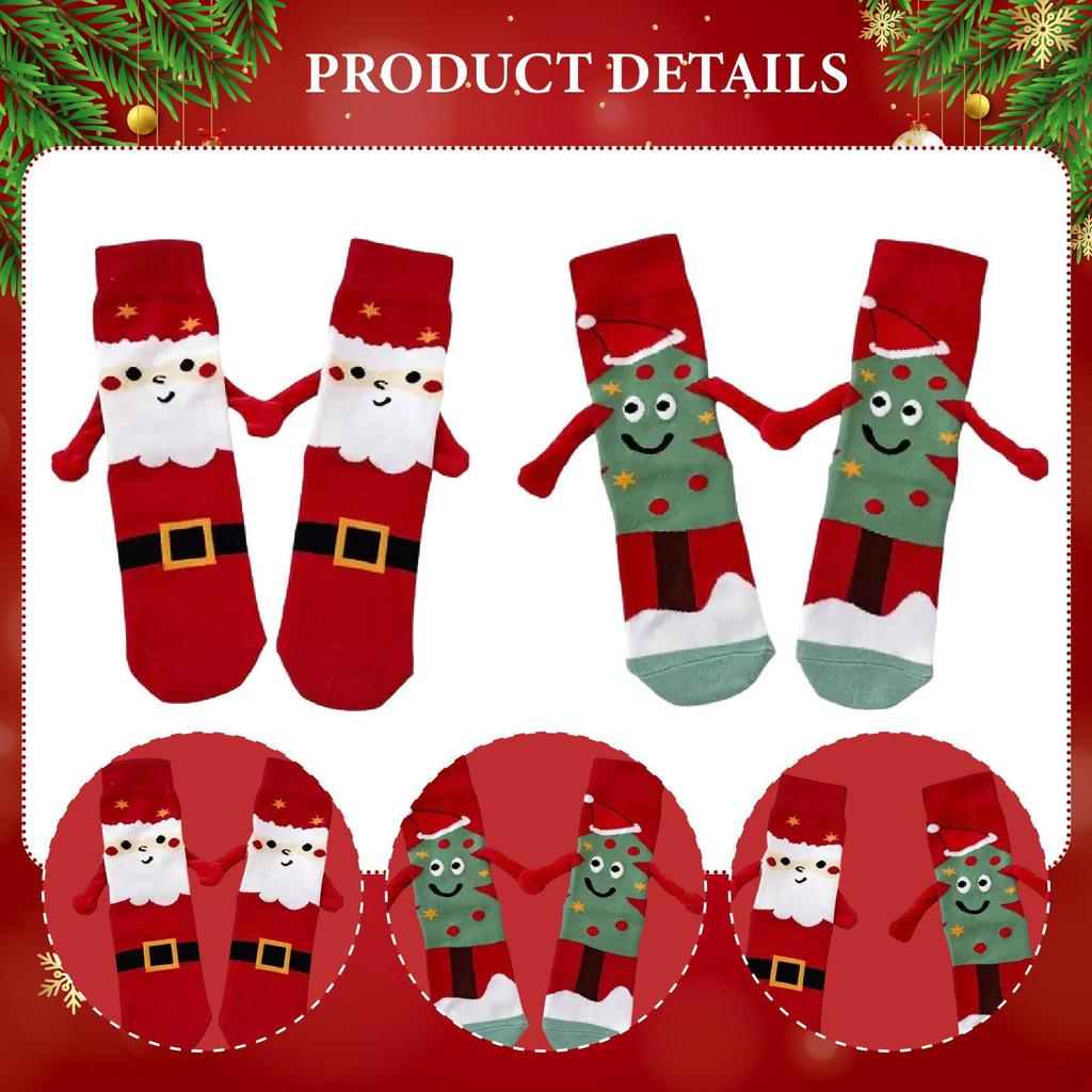 2 Pares de Meias de Casal de Natal Unissex Presente de Feriado para o Dia dos Namorados Inverno