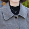 Spring Mid-Length Woolen Coat for Middle-Aged & Elderly Women - Casual Single-Breasted Cardigan with Small Lapel