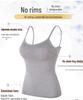 Women's Modal Spaghetti Strap Tank Top with Built-in Bra Pad and Wireless Cups