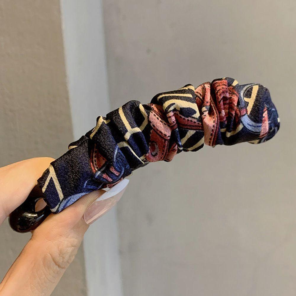 

Fashion Design Party Women Hair Accessories Vertical Clip Korean Style Hair Wear Fabric Banana Clip чёрный