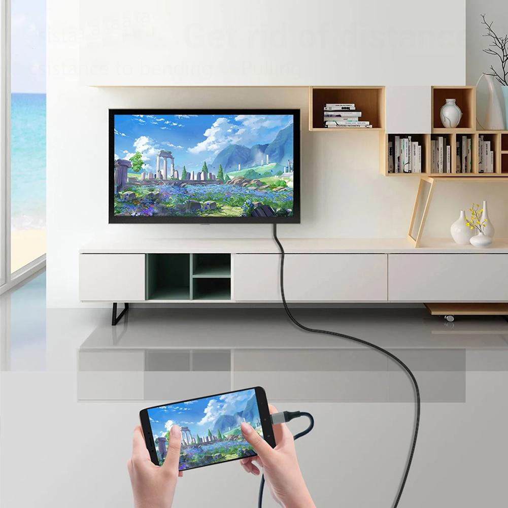 USB C To HDMI-compatible Cable USB-C Type C To HDMI-compatible HDTV TV Cable 6.6FT 10 Gbps Fit for MacBook Pro/Air iPad Pro 2020