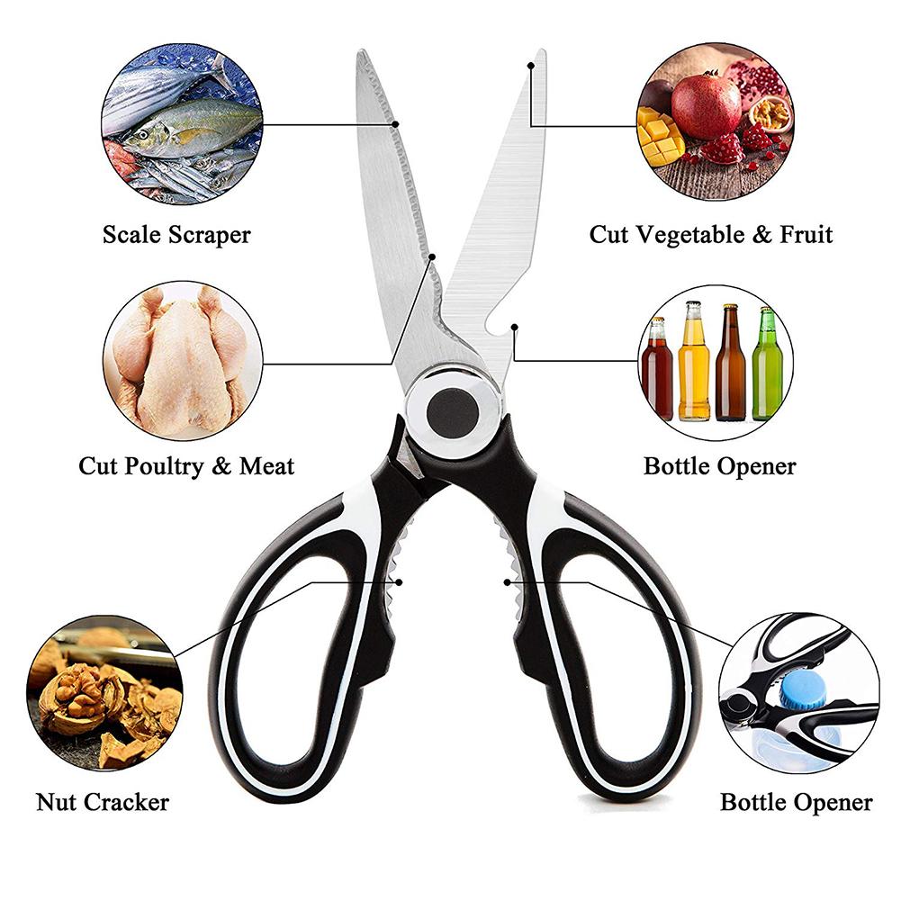 2pcs Stainless Steel Kitchen Multifunction Scissors Cutter for Fish Chicken Poultry Bone Cooking Tools