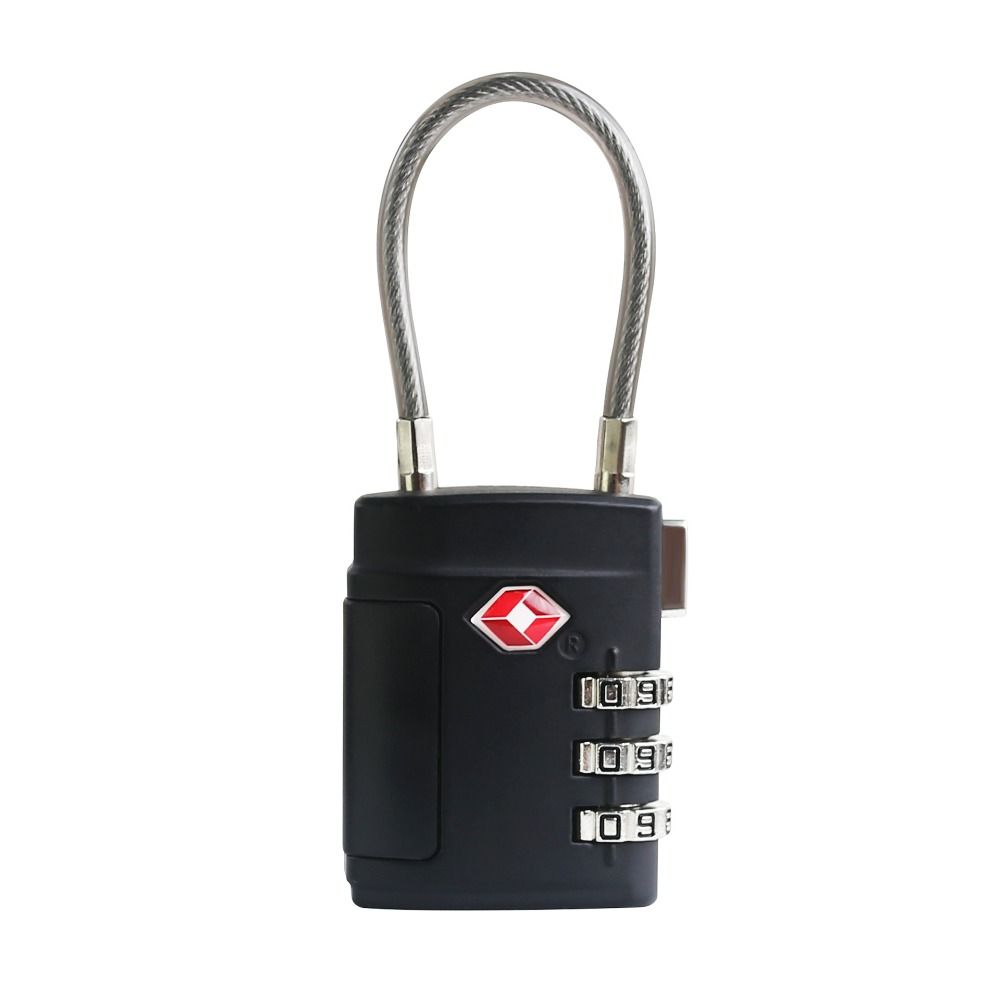 Anti-theft Customs Password Lock TSA Wire Rope Padlock Portable 3 Digit Combination Lock  Travel