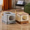 Extra Large Enclosed Cat Litter Box with Deodorizing, Anti-Splash, Foldable Pull-Out Design