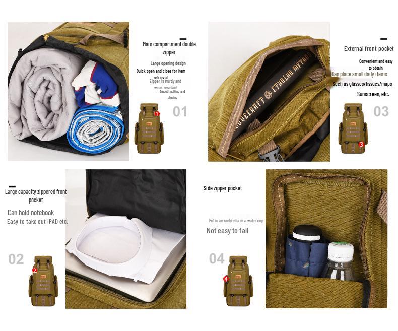 Camouflage Tactical Mountaineering & Camping Backpack - Double Shoulder, Large Capacity, Travel Luggage Storage Bag.