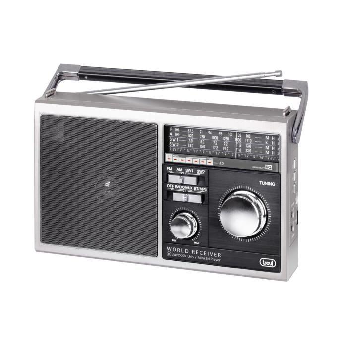 Radio Portable - TREVI - MB 749 W - Multibande AM/FM/SW - USB - Couleur Gris Métallique