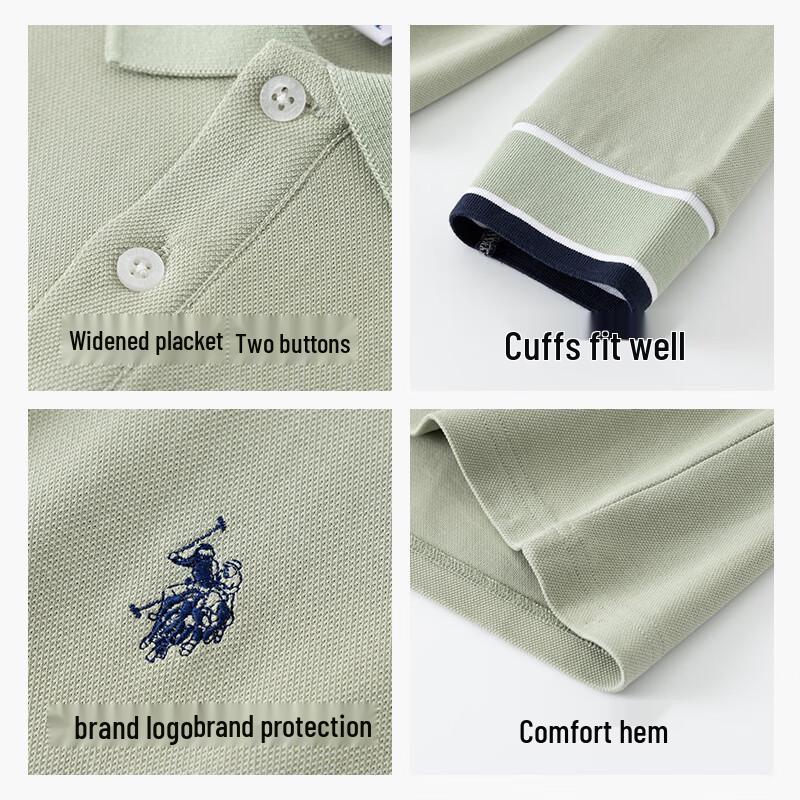 U.S. Polo Assn. Herren Schweres Reines Baumwoll Langarm Poloshirt