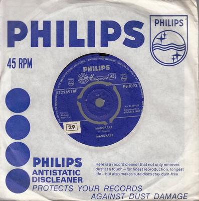 7-Zoll Schallplatte MANDRAKE - Mandrake PB1093 Philips 1960 UK Rock Gebraucht