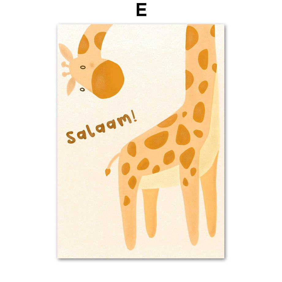 Islamic Cartoon Rabbit Mosque Rainbow Giraffe Balloon Posters Prints Canvas Painting Wall Art Pictures Kids Room Home Decor