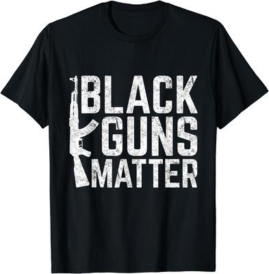 Citazione "Black Guns Matter" con Immagine AK-47 - T-Shirt Unisex Regalo