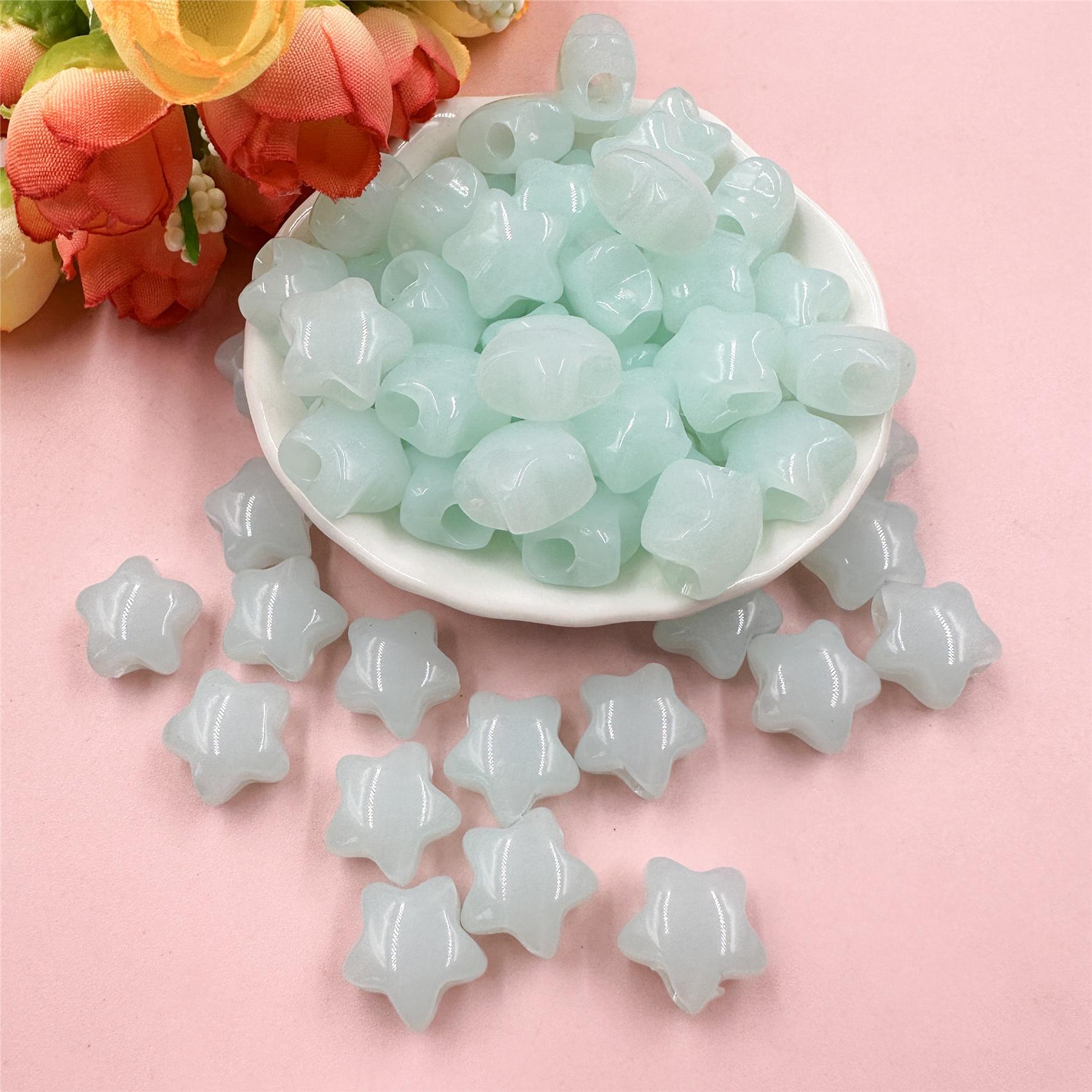 

High quality Acrylic Jelly Color 60pcs Loose Beads 13.6mm Jewelry DIY Jewelry Accessories Beaded Materials For Bracelet Earring Making зелёный