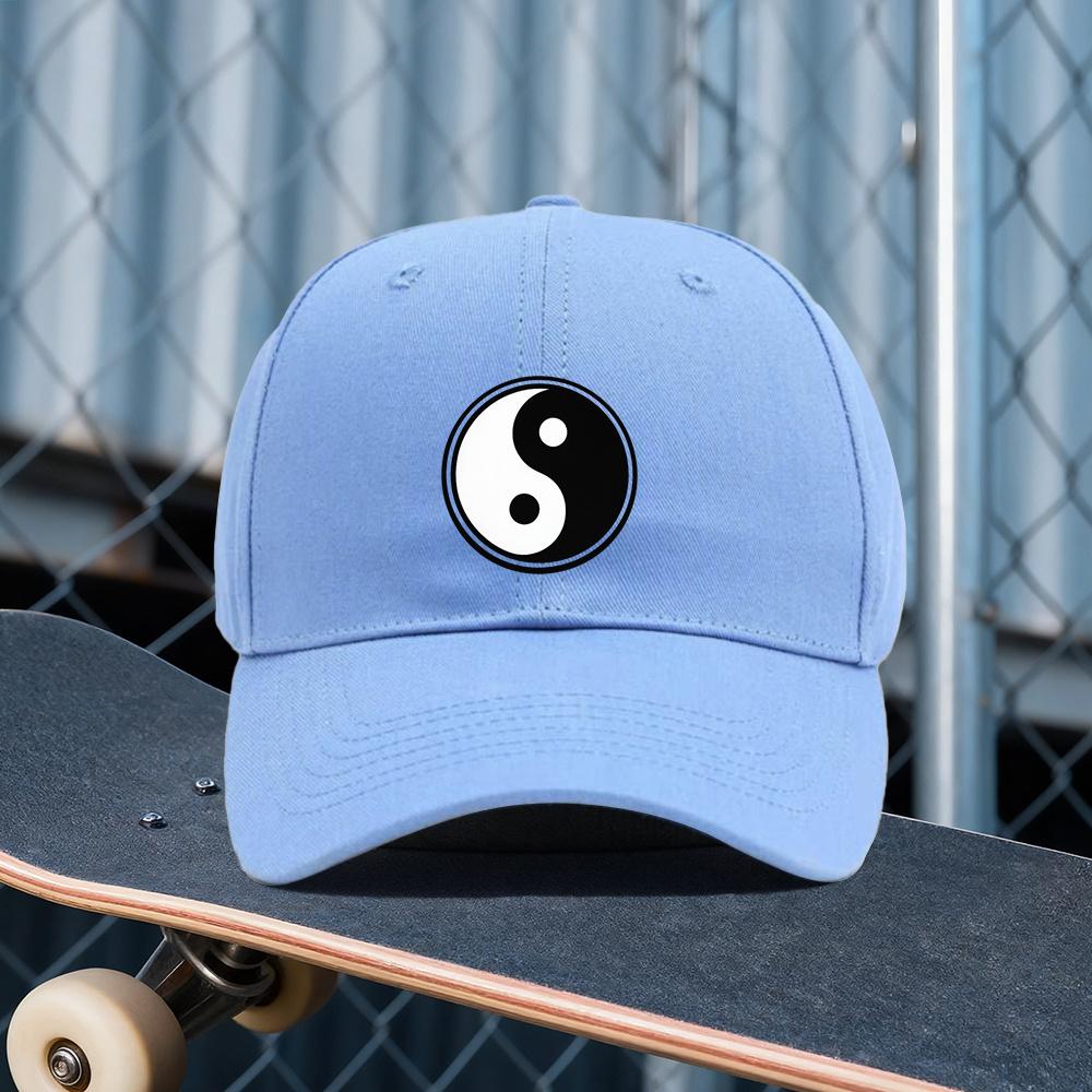 One Adjustable Graygreen Hat with a Tai Chi Print Pattern Featuring an Outdoor Sports Style for Both Unisex and Women An Ideal G