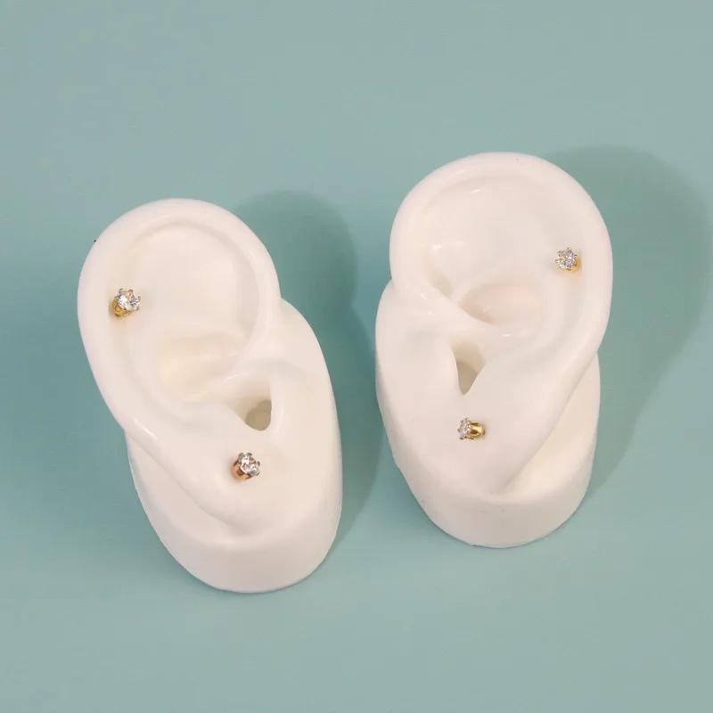 Acrylic Earring Display Stand with Soft Silicone Ear Model Jewelry Display and Storage
