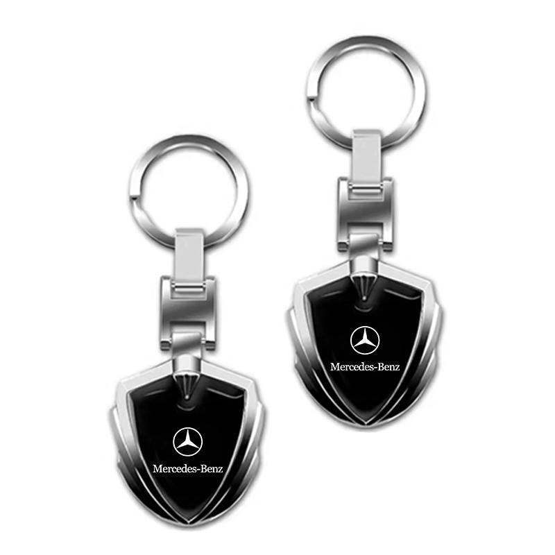 1 stk Bilemblem Stying Metall Nøkkelringer Skjoldformet Nøkkelring For Mercedes Benz AMG W203 W206 W220 W205 W211 W212 W201 W210 W168 GLC