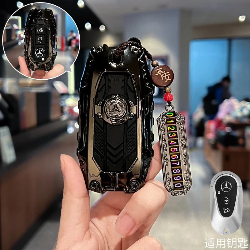 Carbon Fiber Key Fob Cover for Benz Key Case Protector Shell for Benz A-B-C Class S-Class G-Class E-Class CLA GLB CLS GLE GLC FF2