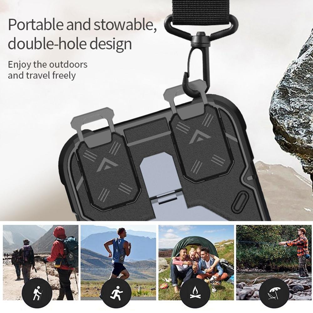 Für iPhone 15 Hülle Kompatibel mit MagSafe PC+TPU Ständer Handyhülle mit Lanyard