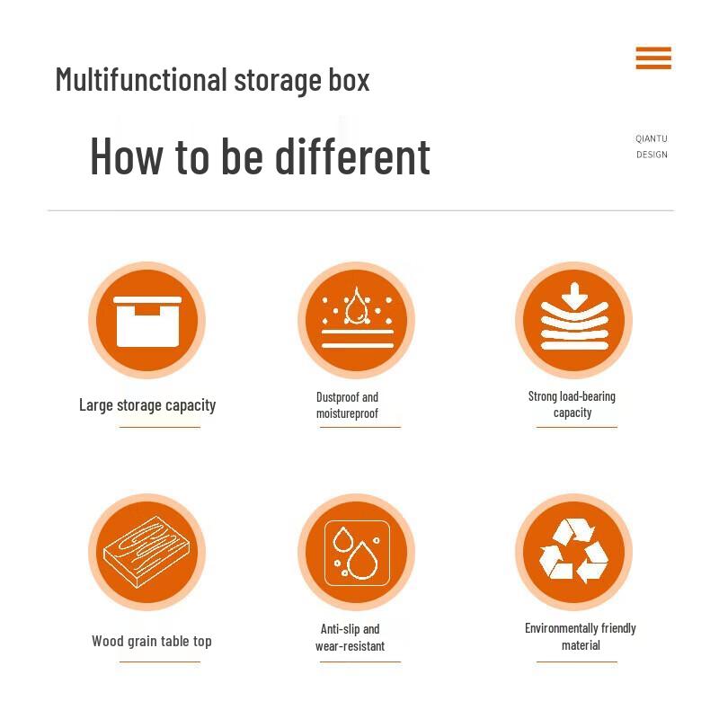 30L Foldable Storage Box with Wooden Lid