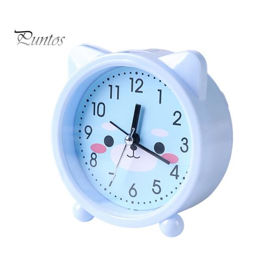 

Будильник Милый Мультяшный Форма Бесшумный Движение Питание От Батареи Портативный Будильник Украшение Спальни синий