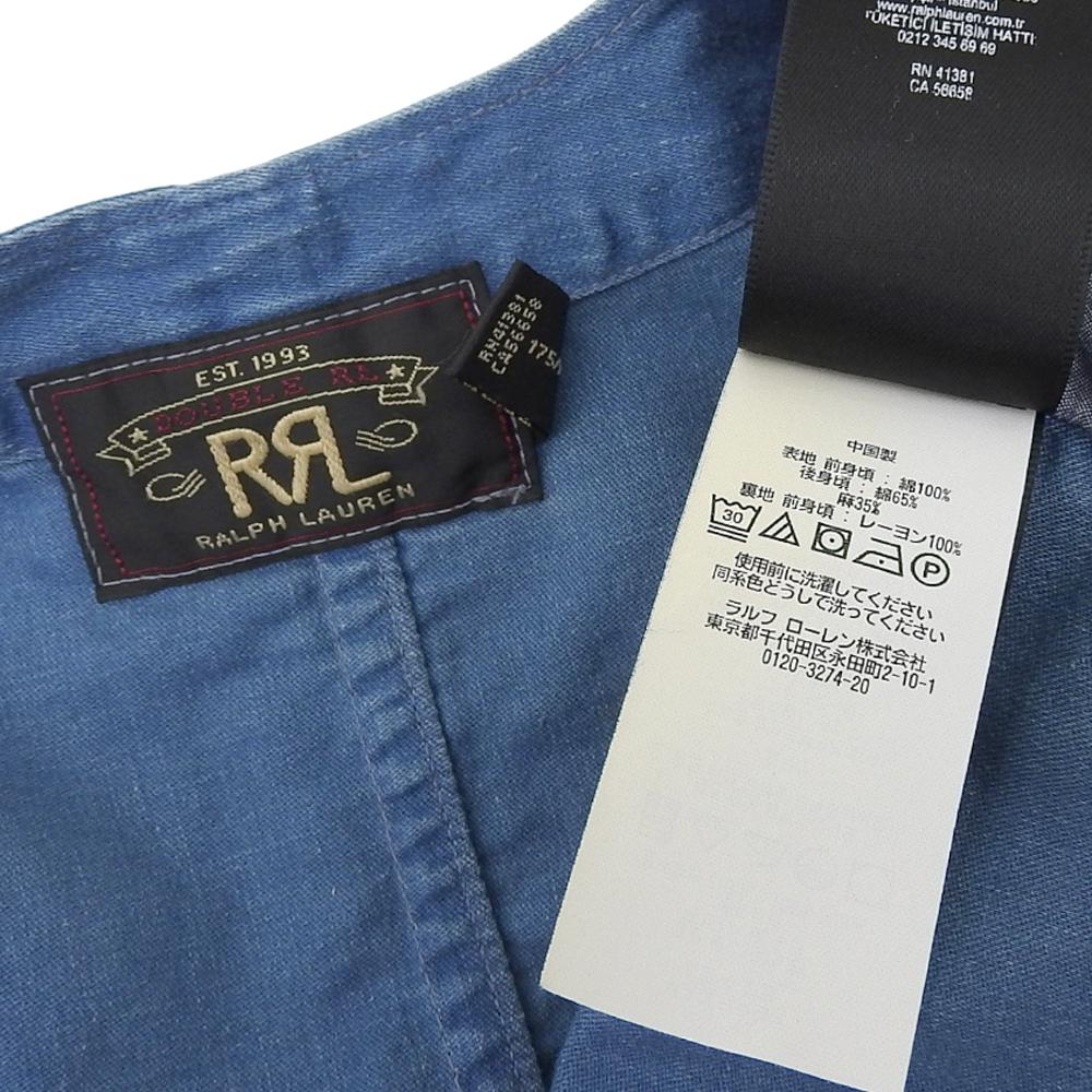 RRL Men's Cotton Twill Vest, Blue, Size M Best M blueUsed