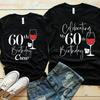 60th Birthday Wine TShirtsCelebrating My 60th Birthday GiftBirthday Party Squad TShirts for Unisex Unisex Clothing Short Sleeve