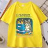 Funny Cat Work Graphic Tshirts Casual Cotton Short Sleeve Round Neck T Shirt Streetwear Unisex Women Summer Comfortable Tees