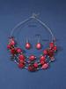 Set di Gioielli da Sposa da Donna con Ciondolo Cristallo Rosa Corallo Collana Orecchini Set di Gioielli con Perline Africane Bijoux Femme