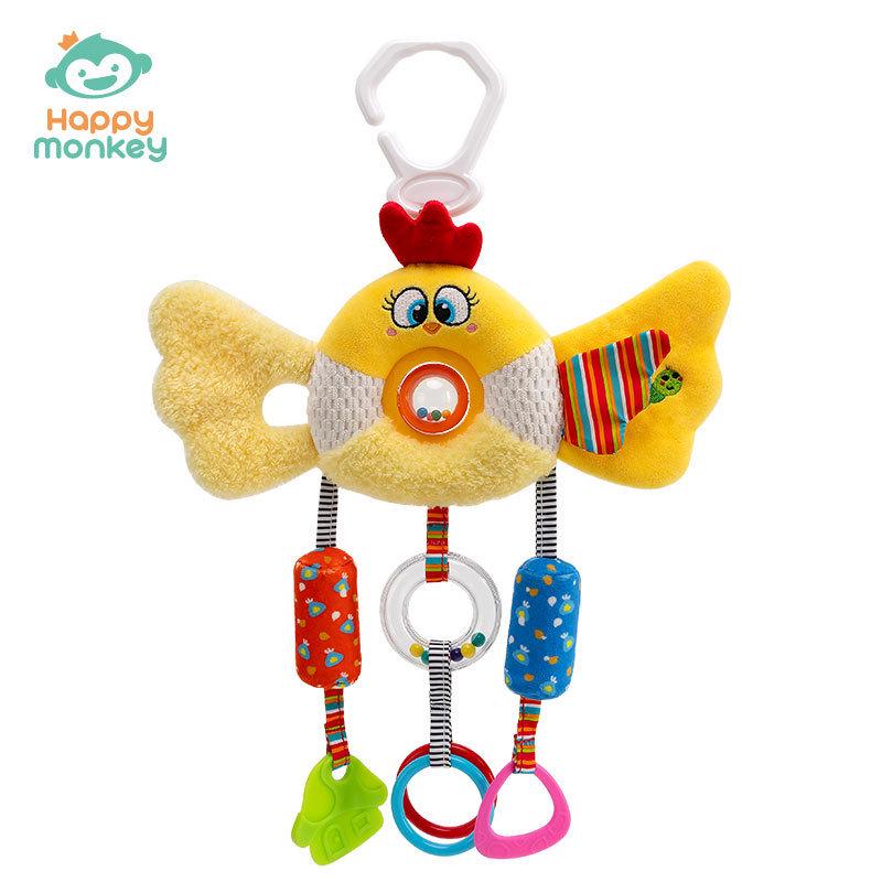 

Happy Monkey Baby Wind Chime: Rotating Bed and Car Hanging Toy for Early Education