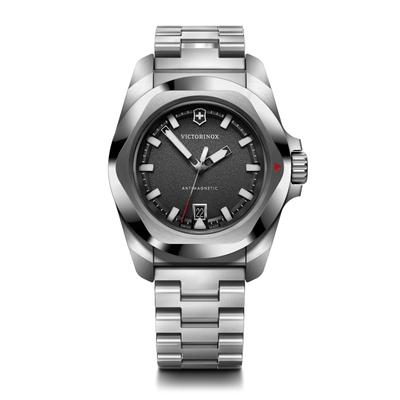 VICTORINOX Kvarts Sort Rustfrit Stål 200m Vand Stød Udskiftelig Swiss Inox I.N.O.X. Herreur, 41mm, Urskive, Urrem, Analog, Modstandsdygtig,