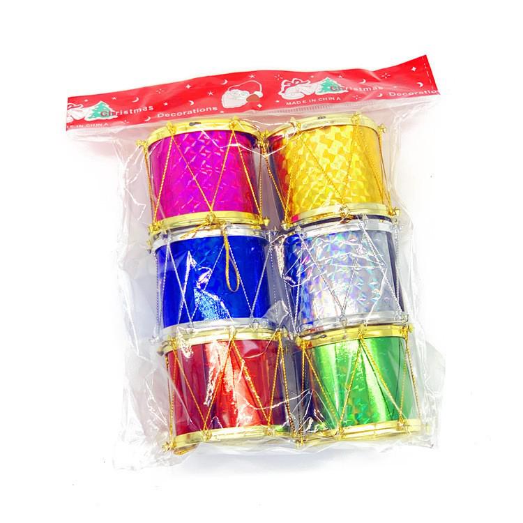 Laser Engraved Small Drum Christmas Tree Ornaments