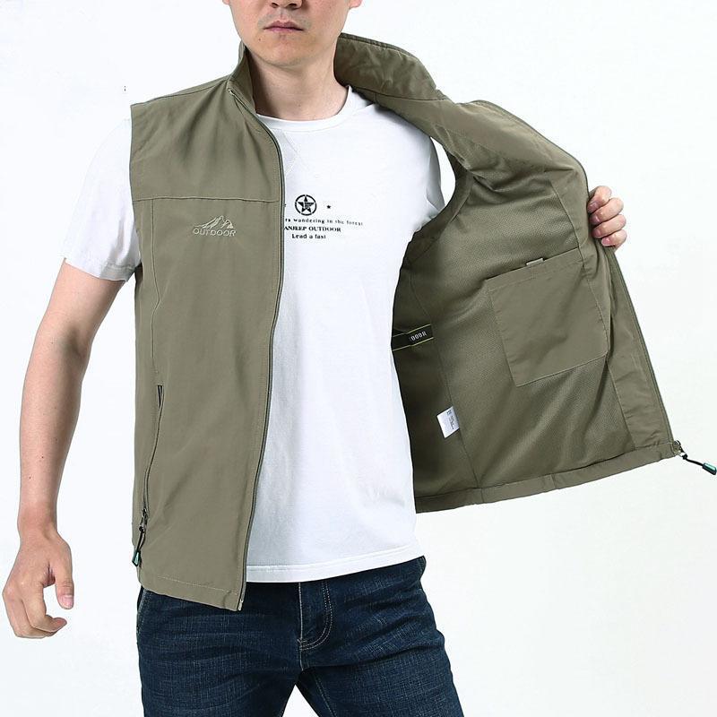 Spring and Autumn Men's Vest Outdoor Multifunctional Casual Spot Thin Zipper Quick-Drying Jacket