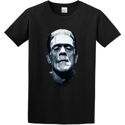 QIENWOVER Frankenstein Monster Boris Karloff Vintage Horror Goth Halloween Mens 100% Cotton Tshirt
