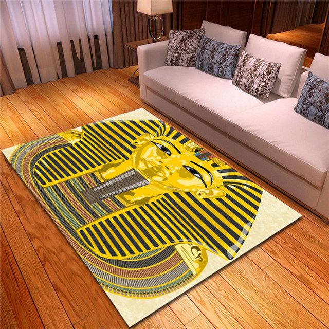 Starověký Egypt Element 3D tisk Koberec Obývací pokoj Domov Egyptský dekor Absorpce vody Koupelnová předložka Velké noční koberce