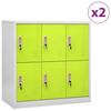 VidaXL 2x Locker Cabinets Lockable Filing Cabinets Storage Cabinets Organizer Office Light Grey and 3095234