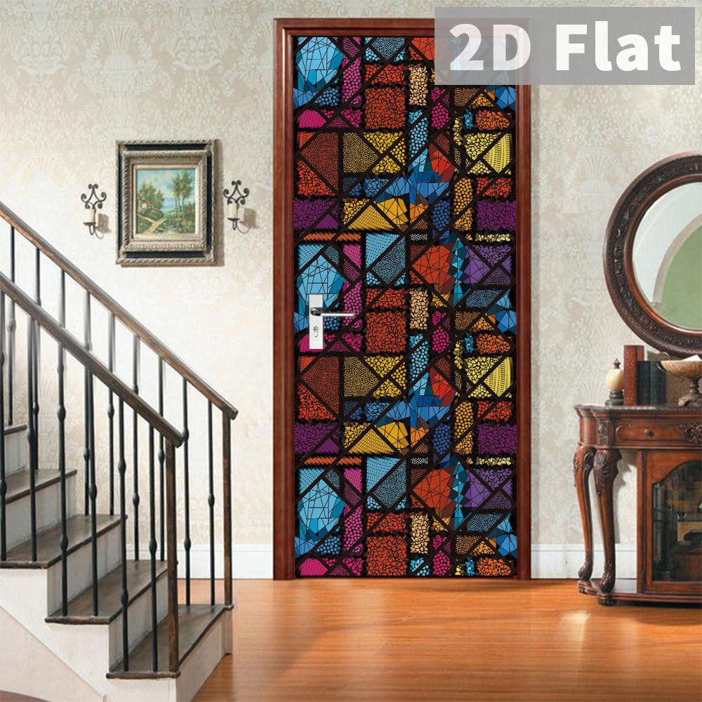 76Style 77/90cm Self-Adhesive Door Stickers Removable Wall Sticker Scenery Wallpaper Stone Stair Murals for Doors Modern Home Decor