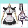 Nekopara Chocola Vanilla Rochie Menajeră Pisică Costum Cosplay Perucă Respirabil Manoperă Rafinată