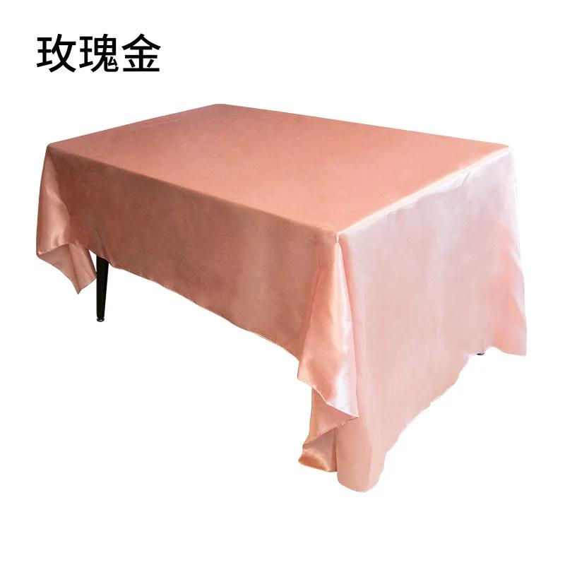 Tin Satin Square Tablecloth Wedding Banquet Decoration Silk Satin Wedding Restaurant Table Decoration Tablecloth