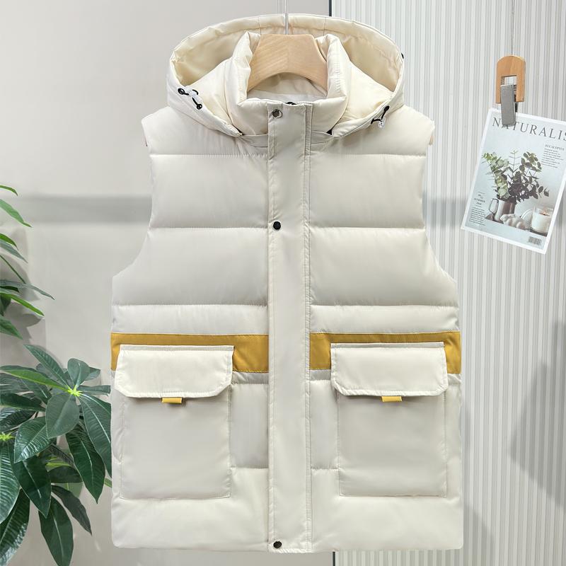Warm Sleeveless Parka Man Waistcoat Fashion Plus Size Male Coat Hooded Casual Zipper Thick Winter Men's Vest