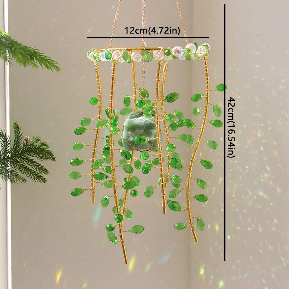 Rainbow Makers Willow Wind Bell Handmade Plant Crystal Decor Funny Sun Catcher Chandelier  Garden
